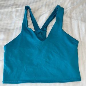 Alo airbrush real bra tank top blue size M
